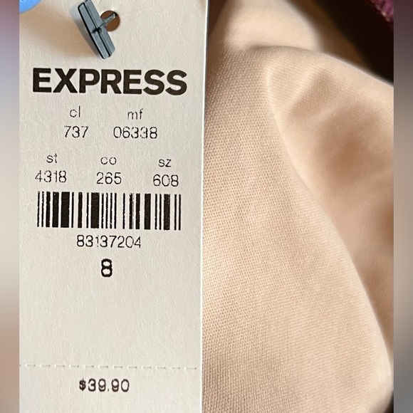 Express Burgundy Lace Skirt Set Top Size S/P Skirt Size 8 - Picture 9 of 9